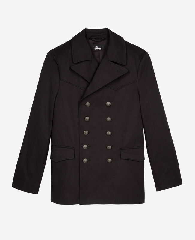 The Kooples HOMME DARK GREY manteau en coton gris