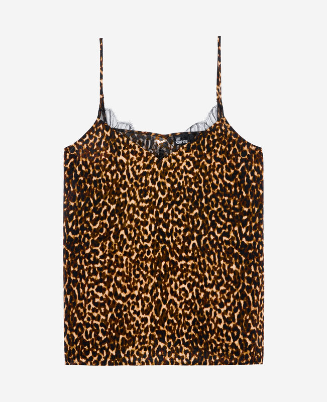 The Kooples FEMME LEOPARD caraco en soie imprimé léopard