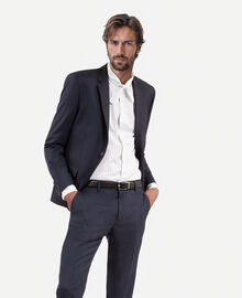 The Kooples HOMME NAVY veste de costume en laine pied de poule bleue