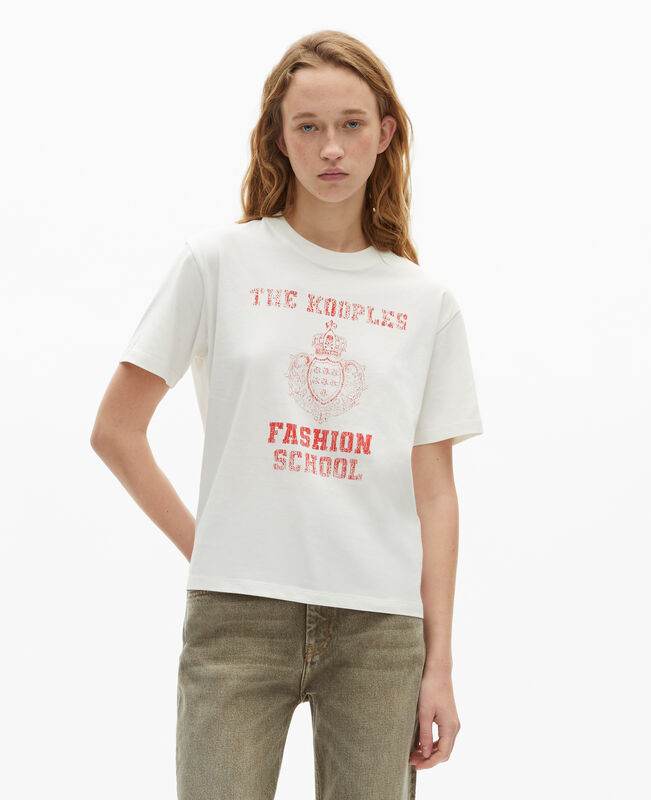 The Kooples FEMME ECRU t-shirt avec sérigraphie écru