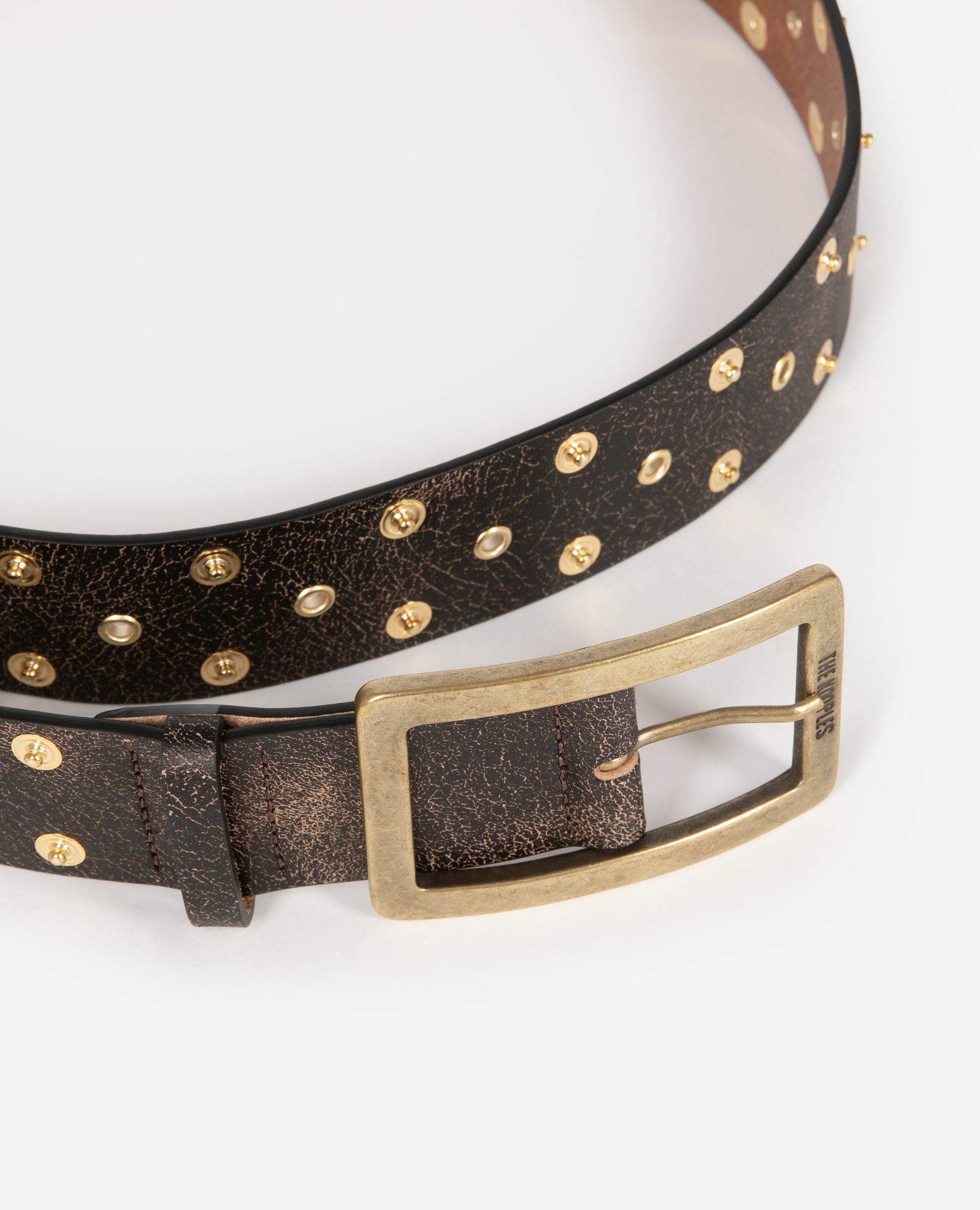 Ceinture en cuir marron, BROWN, hi-res image number null