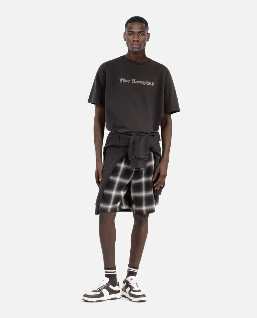 The Kooples HOMBRE BLACK WASHED camiseta con logotipo negro difuminado
