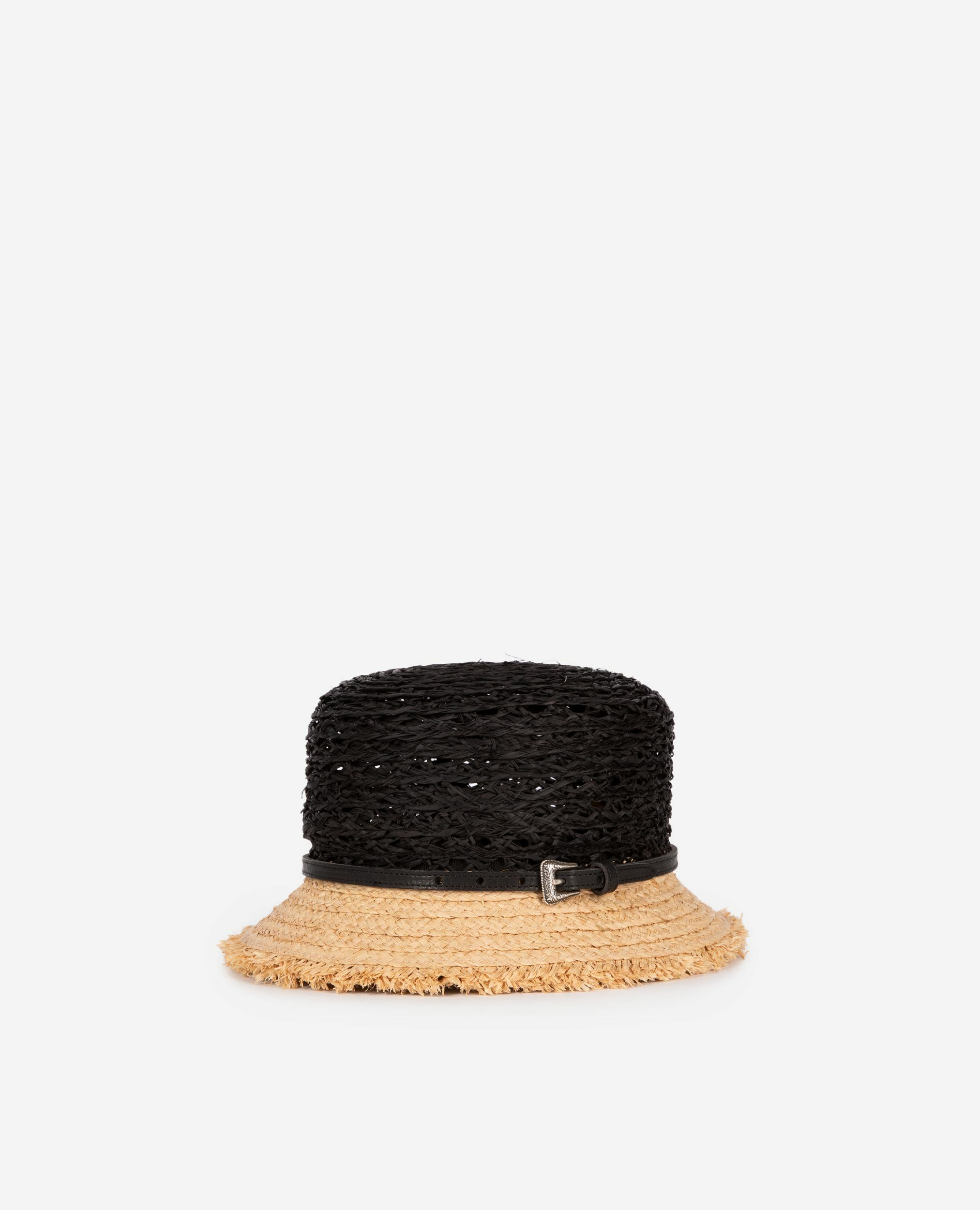 Bob en raphia noir et beige, BLACK - CREAM, hi-res image number null
