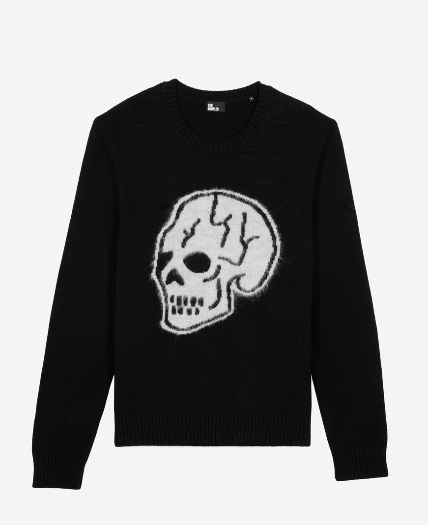 The Kooples HOMME BLACK-ECRU pull tête de mort noir