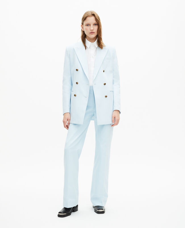 The Kooples FEMME LIGHT BLUE veste de tailleur en coton bleue