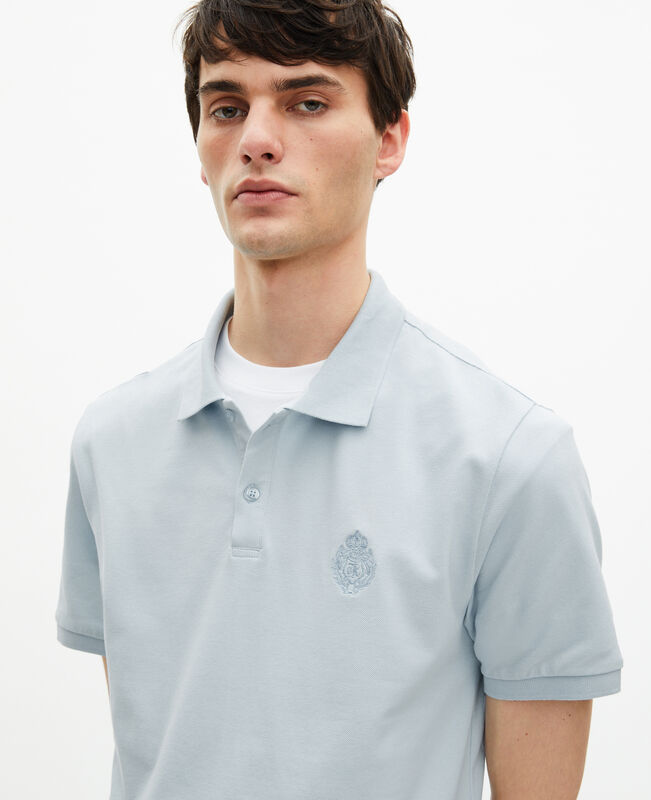 The Kooples HOMME BABY BLUE polo en piqué col classique bleu clair