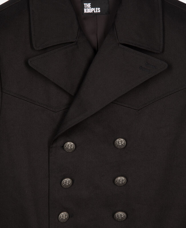The Kooples HOMME DARK GREY manteau en coton gris