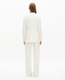 The Kooples FEMME ECRU veste tailleur en crêpe coupe droite écrue 