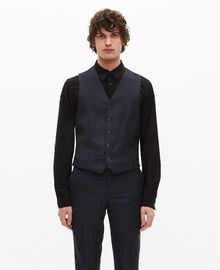 The Kooples HOMME DARK NAVY gilet de costume en laine bleu marine