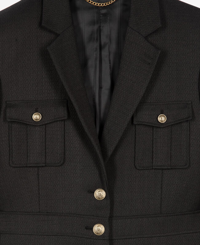 The Kooples FEMME BLACK veste tailleur style saharienne noire