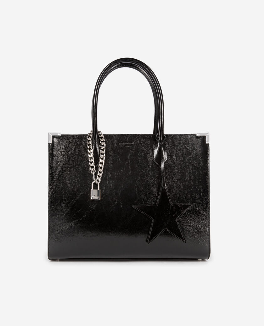 The Kooples FEMME BLACK sac cabas ming en cuir noir