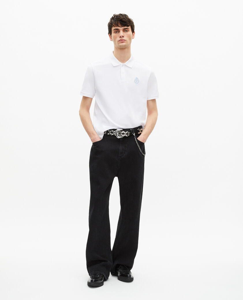 The Kooples HERREN WHITE piqué-poloshirt mit klassischem kragen weiß