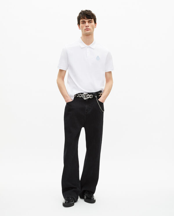 The Kooples HOMME WHITE polo en piqué col classique blanc