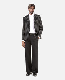 The Kooples HOMME BLACK WHITE veste à rayures noire