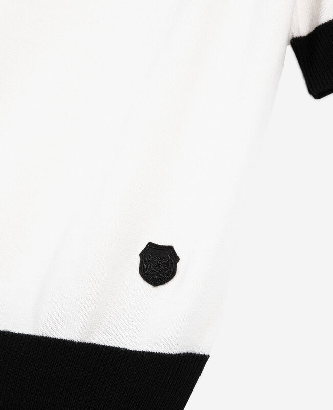 The Kooples FEMME BLACK-ECRU pull manches courtes en laine écru