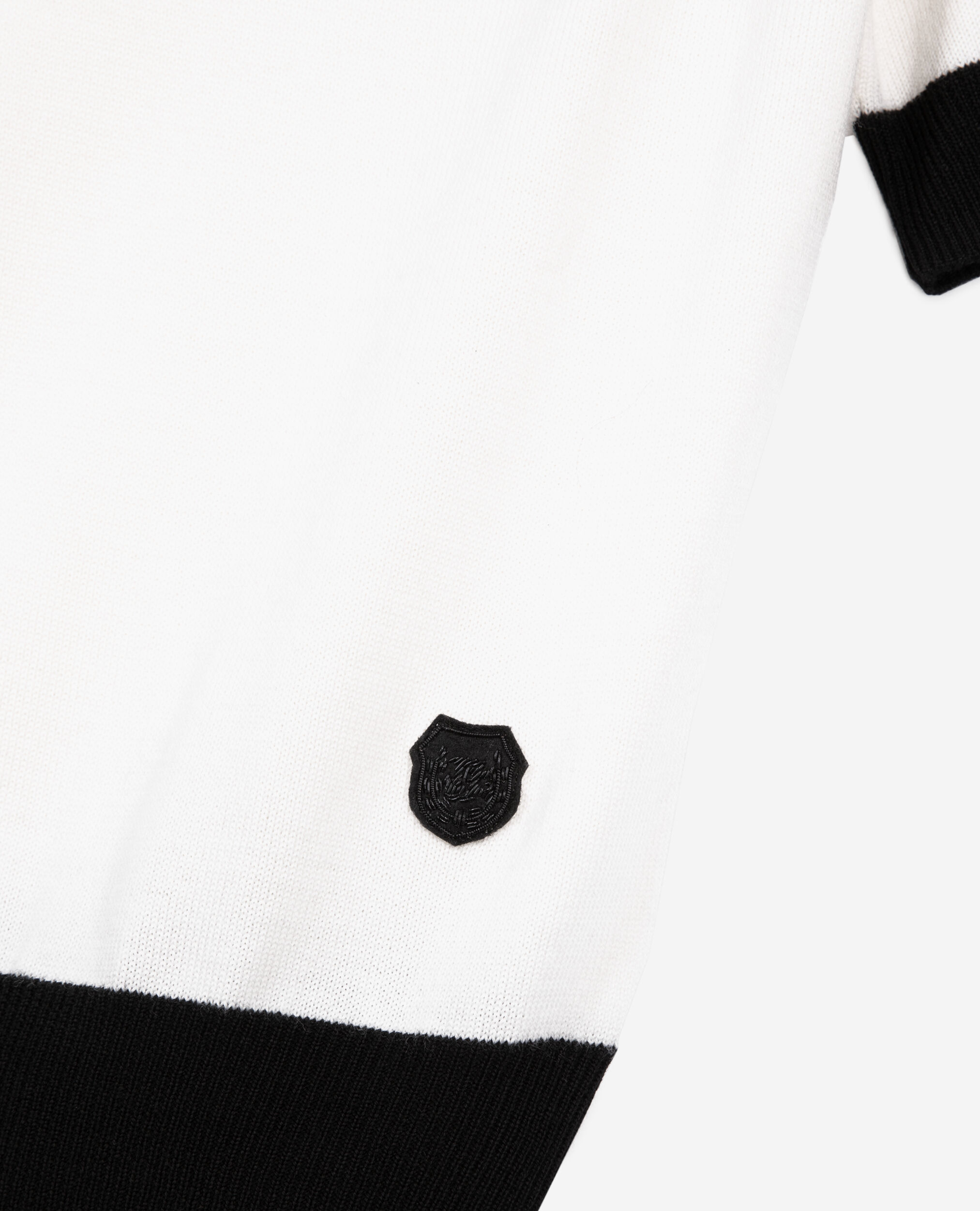 Pull manches courtes en laine écru, BLACK-ECRU, hi-res image number null
