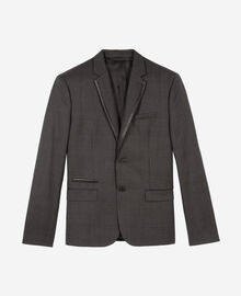 The Kooples HOMME DARK GREY veste de costume en laine prince de galles grise