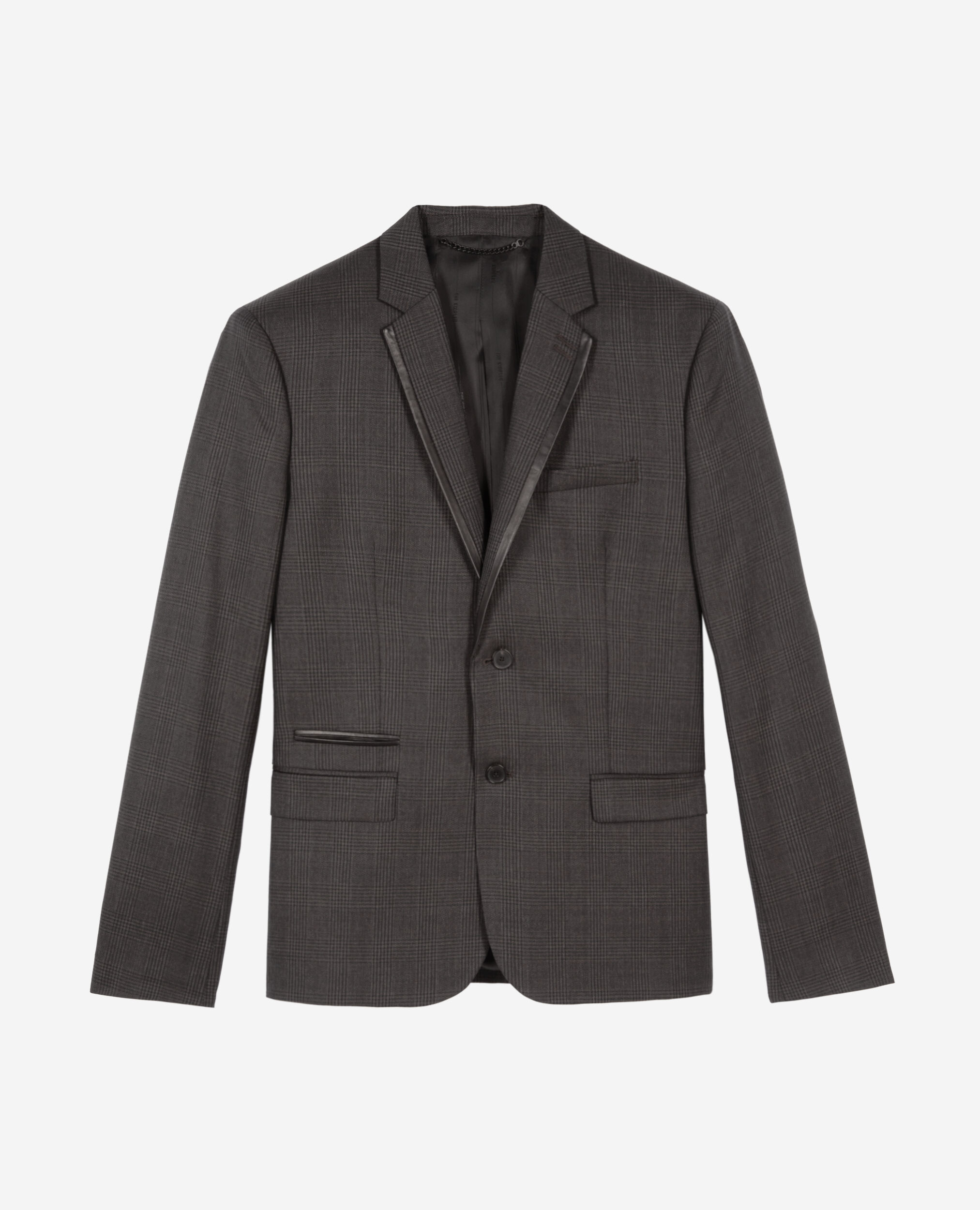 Veste de costume en laine prince de Galles grise, DARK GREY, hi-res image number null