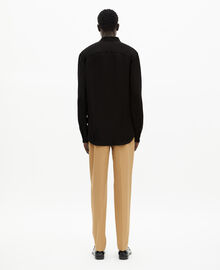 The Kooples HOMME BLACK chemise en mix lin noire