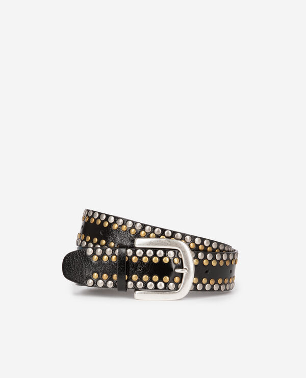 The Kooples FEMME BLACK ceinture en cuir noir avec clous