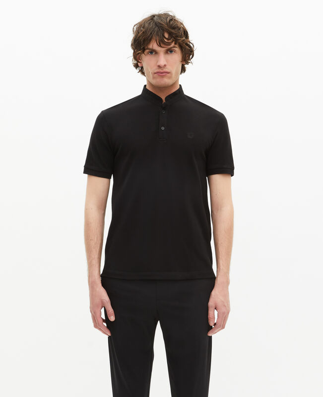 The Kooples HOMME BLACK polo en coton piqué noir