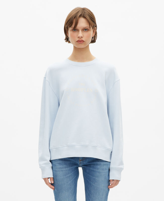 The Kooples FEMME LIGHT BLUE sweathshirt avec sérigraphie bleu clair