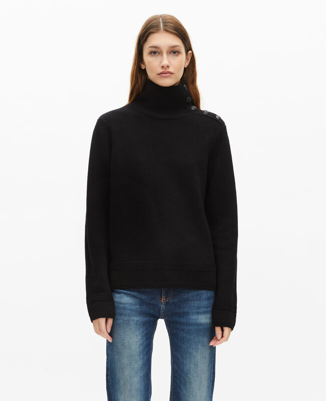 The Kooples FEMME BLACK pull en laine noir