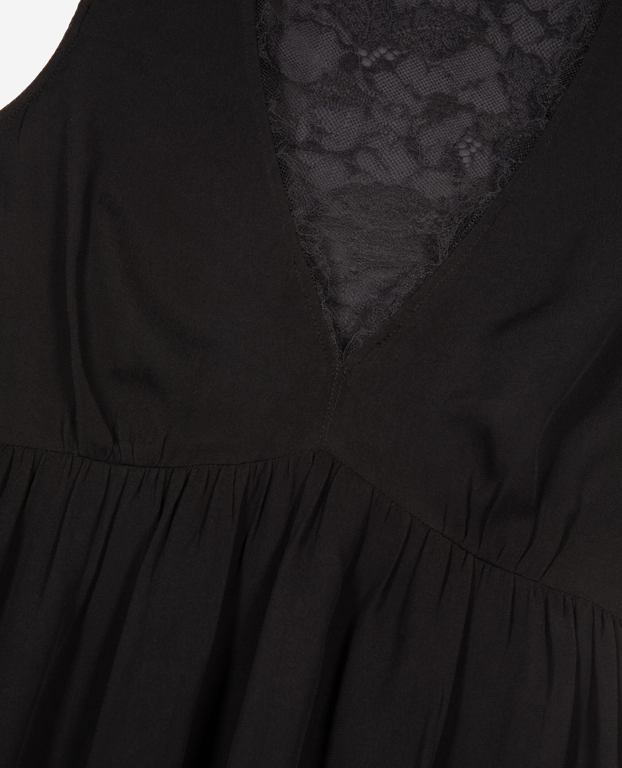 Robe longue avec dentelle noire, BLACK, hi-res image number null