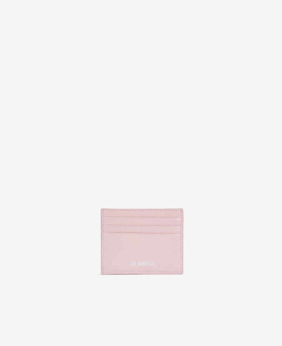 The Kooples DAMEN PINK amelia kartenhalter aus rosafarbenem leder