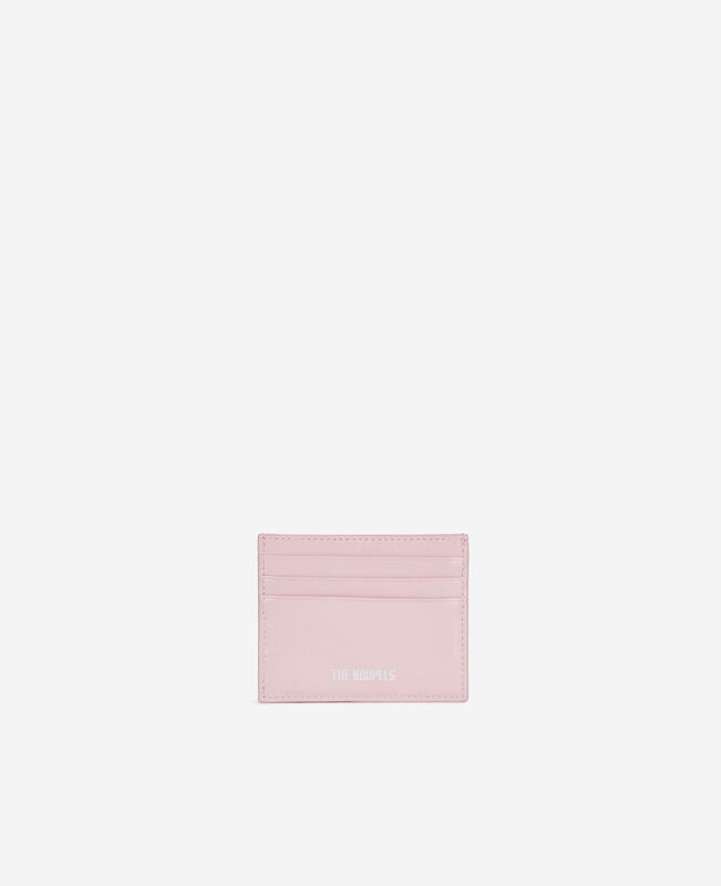 The Kooples FEMME PINK porte cartes amelia en cuir rose