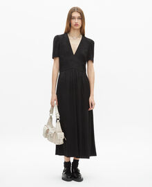 The Kooples FEMME BLACK robe longue en jacquard noire