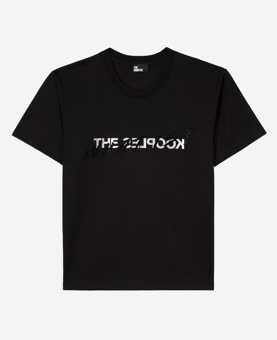 The Kooples WOMEN BLACK women's black what is rhinestone t-shirt
