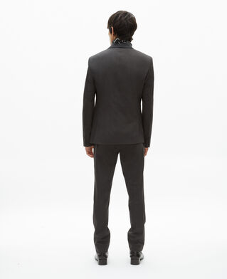 The Kooples MEN BLACK GREY black micro check wool blend suit jacket