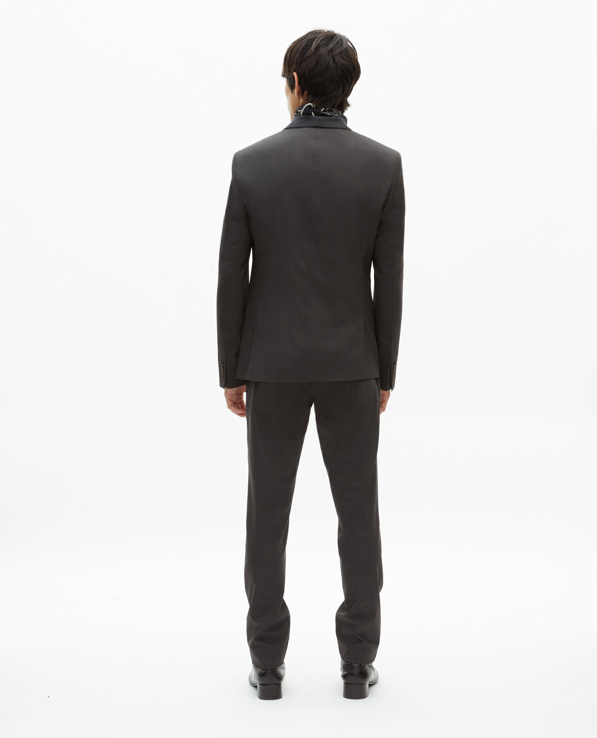 Veste de costume en laine mélangée micro carreaux noire, BLACK GREY, hi-res image number null