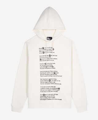 The Kooples MEN ECRU hooded sweatshirt with ecru screen print
