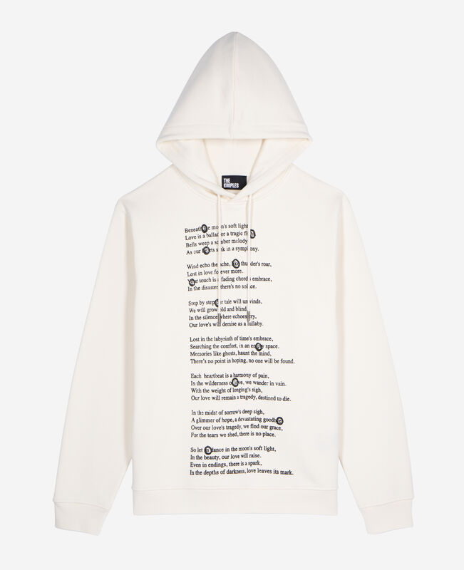 The Kooples HOMME ECRU sweatshirt à capuche avec sérigraphie écru
