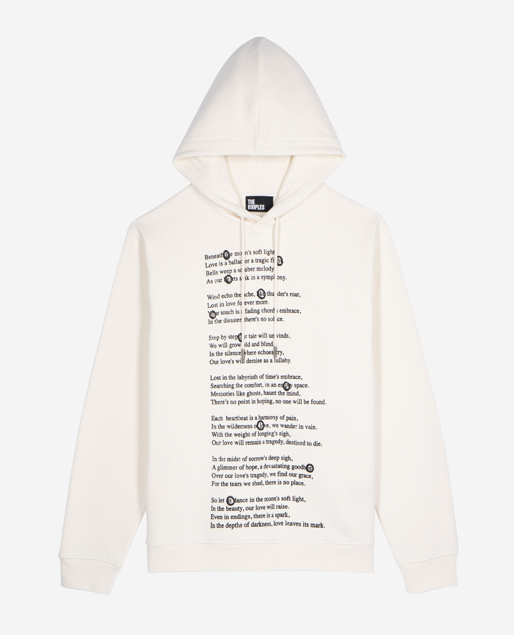 Sweatshirt à capuche avec sérigraphie écru, ECRU, hi-res image number null