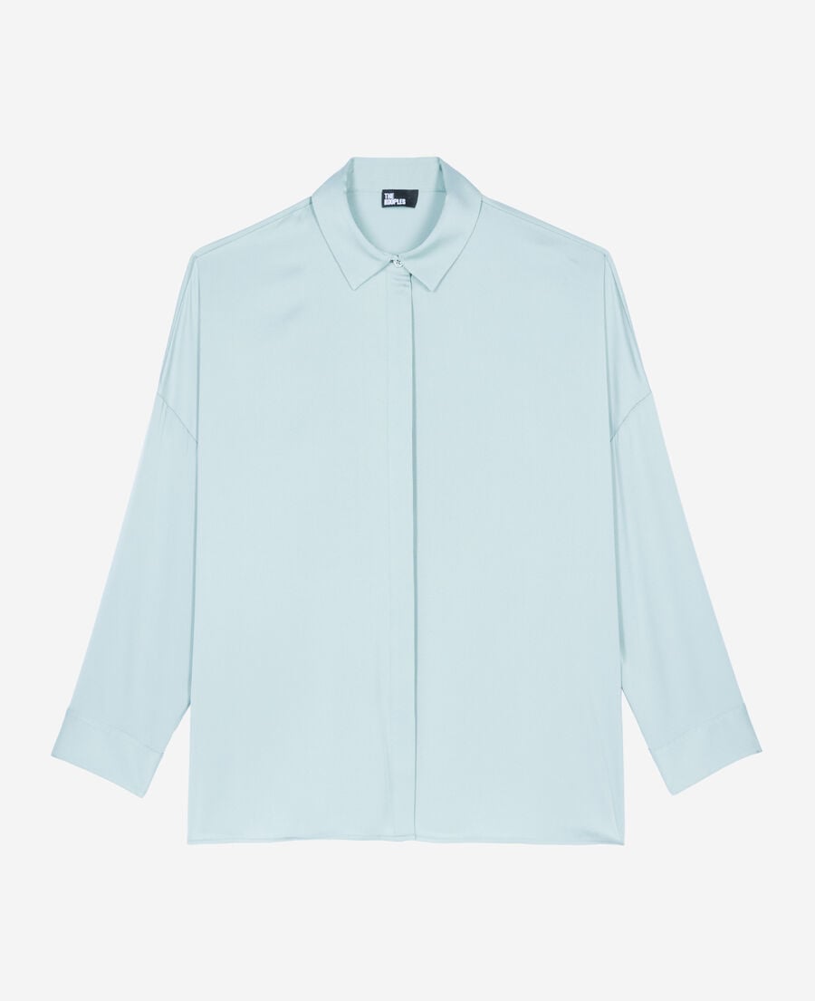 The Kooples DAMEN BLUE/GREEN lockeres blaues seidenhemd