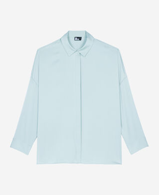 The Kooples DAMEN BLUE/GREEN lockeres blaues seidenhemd