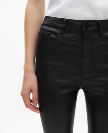 The Kooples FEMME BLACK jean slim effet cuir noir