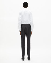 The Kooples HOMME GREY pantalon de costume en laine ajusté gris