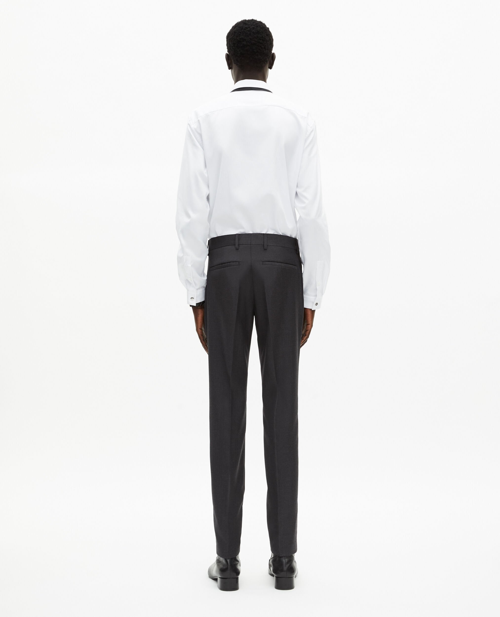 Pantalon de costume en laine ajusté gris, GREY, hi-res image number null