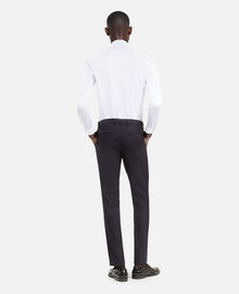 The Kooples HOMME DARK NAVY pantalon de costume en laine à ceinture intégrée bleu coupe ajustée