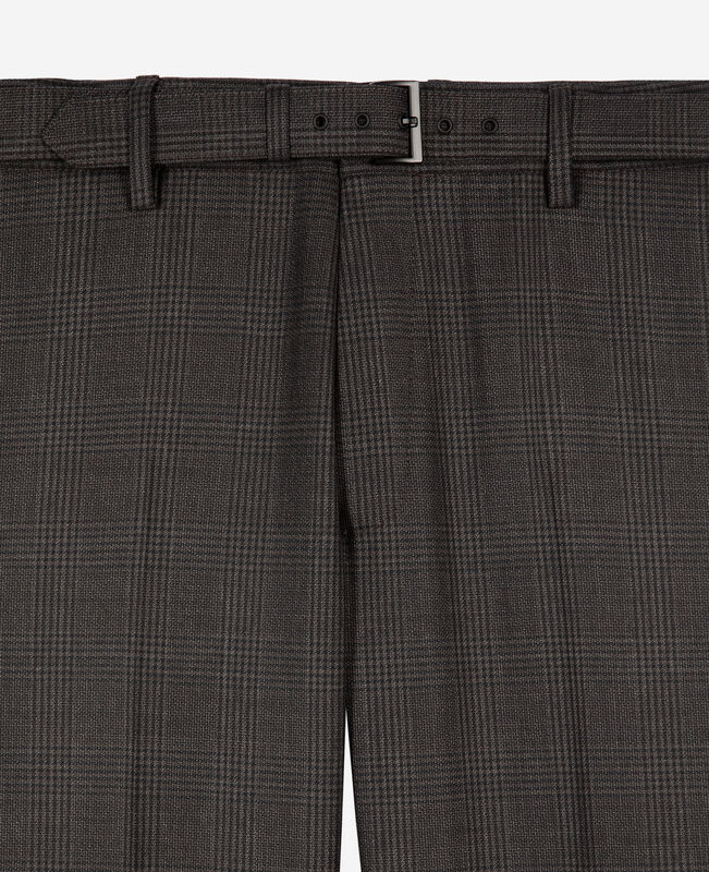 The Kooples HOMME DARK GREY pantalon de costume en laine prince de galles gris