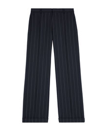 The Kooples FEMME NAVY pantalon tailleur rayures tennis droit en laine mélangée