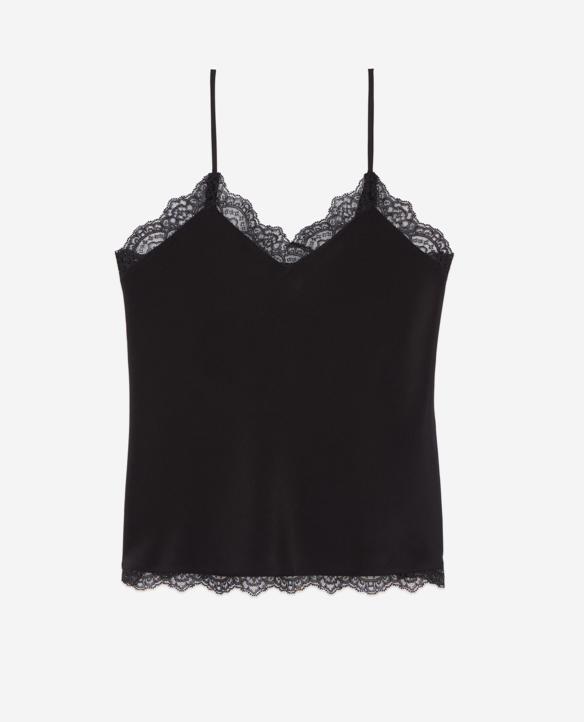 Caraco en soie noir, BLACK, hi-res image number null