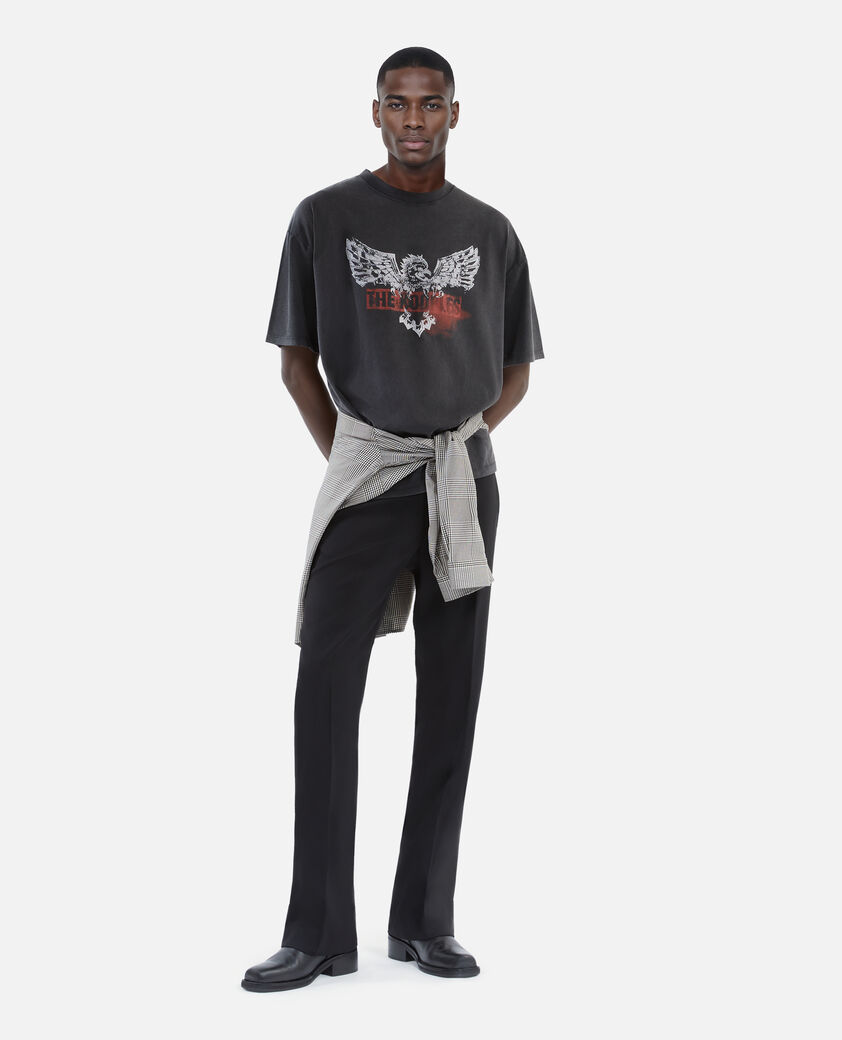 The Kooples HOMBRE BLACK WASHED camiseta negra serigrafiada