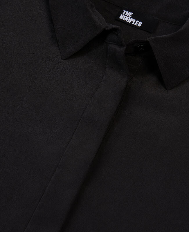 The Kooples FEMME BLACK chemise ample en soie lavée noire