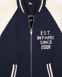 The Kooples HOMME DARK NAVY-ECRU cardigan teddy marine et écru