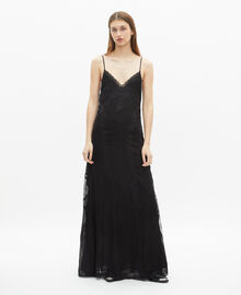 The Kooples FEMME BLACK robe longue avec dentelle noire